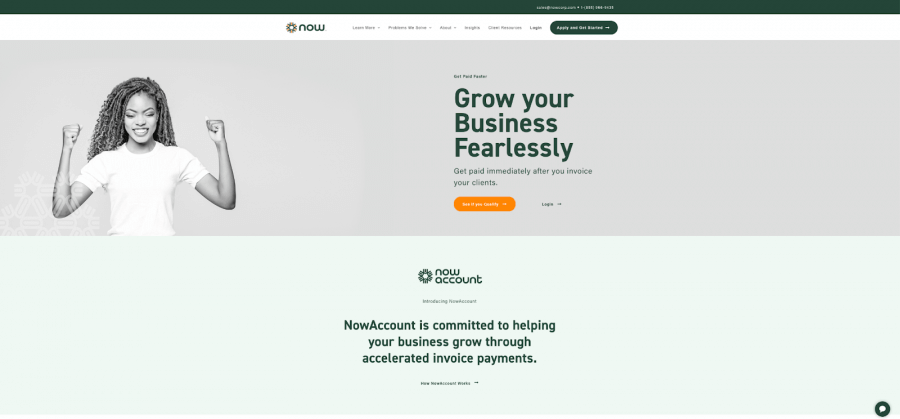 Screenshot of Now's redesigned website