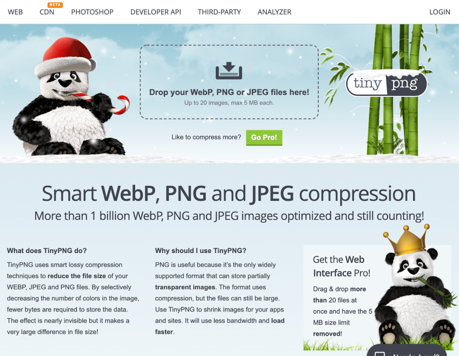 Screenshot from TinyPNG website